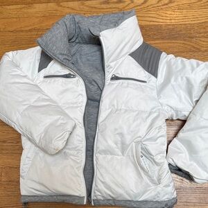 White and Gray Puffer Jacket